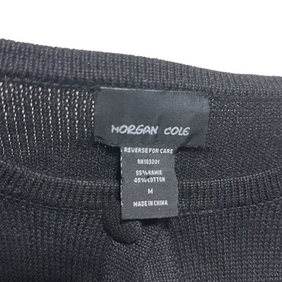 Morgan Cole Vintage Cardigan Black Embroidered- Sequins Size Medium NWT - Picture 8 of 13